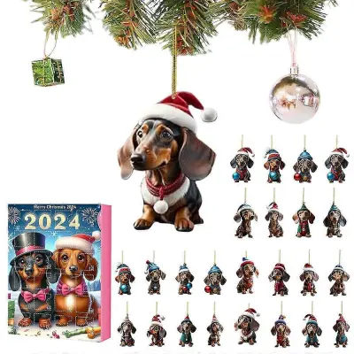 Božični 24-dnevni koledar Blind Box zbirateljski božični smešni komplet psov