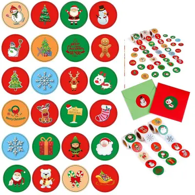 GPB 500Pcs Božične nalepke DIY torto, piškoti, tesnilne nalepke, darilna škatla, lepilne nalepke