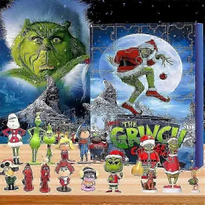 2025 Božični adventni koledar Grinch Adventni koledar Božična škatla za zavese 24 daril Škatla za zavese za noč čarovnic Green Monster Countdo
