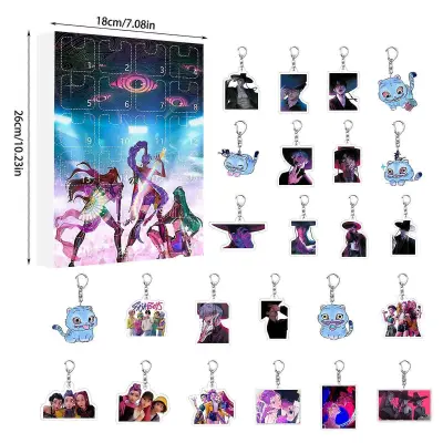 K-pop Demon Hunters Akrilni komplet adventnega koledarja – 24-dnevna darilna škatla presenečenja za oboževalce in otroke