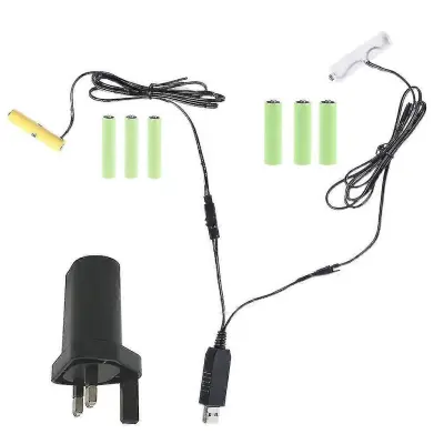 Nov in izboljšan snemljiv adapter za baterije 2v1 Aa + Aaa za božične igrače, ure in termostate - Zamenjava napajalnika USB v Združenem kraljestv