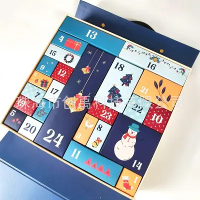 Božični adventni koledar 2024 Hot Christmas Blind Box Darilo Beauty Christmas Countdown 24 Grid Darilo