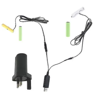 Nov in izboljšan snemljiv adapter za baterije 2v1 Aa + Aaa za božične igrače, ure in termostate - Zamenjava napajalnika USB v Združenem kraljestv