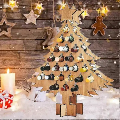 Božični vinski adventni koledar, 24-dnevno odštevanje adventnega koledarja, okrasno stojalo za vino, christmas Tre