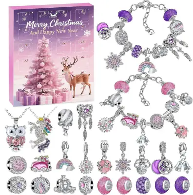 Božične adventne ogrlice, slepe škatle, uhani, darilne škatle, glasbeni dodatki Crook, slepe škatle, darila, 24 dni do datuma