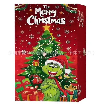 Božični Grinch Countdown 24-delni okraski iz smole, igrače, slepa škatla Halloween Green Monster innovation koledar škatla