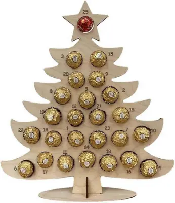 Božični adventni koledar, darilna škatla, leseno držalo za čokolade, bonbone, božični adventni koledar TY