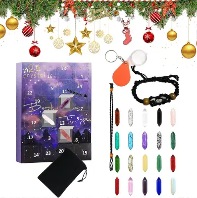 24 Days Crystal adventni koledar 24 Days Crystal Christmas Advent Blind Box za božično in novoletno darilo