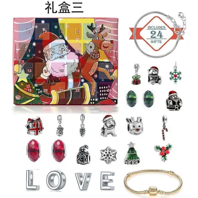 Otroški božični okraski, koledar, darilna obleka Diy Beaded Blind Box, božična ljubezenska zapestnica, darilo
