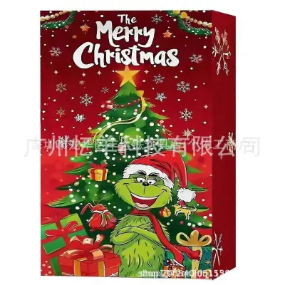 Nov prihod Green Hair Monster Grinch škatla za božični adventni koledar Grinch 24 kosov obrnjene škatle za slepe koledarje
