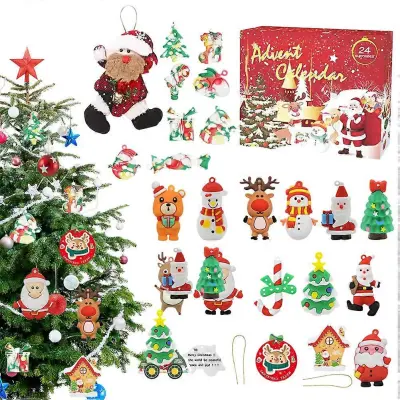 24-dnevni božični komplet z odštevalnimi adventnimi koledarji, 38x29x7,5 cm