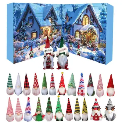 2025 Božični Gnome Prazniki Adventni koledar 24-dnevni božični odštevalni koledar Božični odštevalni koledar za otroke in odrasle