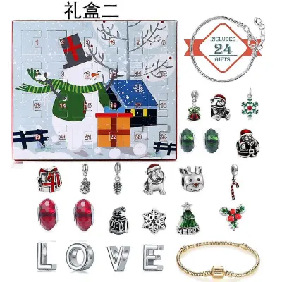 Otroški božični okraski, koledar, darilna obleka Diy Beaded Blind Box, božična ljubezenska zapestnica, darilo