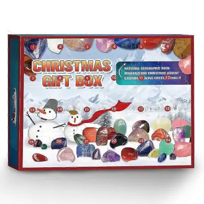 Božični 24-dnevni odštevalnik Adventni koledarji Healing Crystal Stone Blind Box Božično darilo