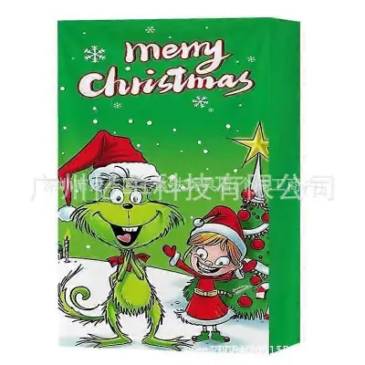 Nov prihod Green Hair Monster Grinch škatla za božični adventni koledar Grinch 24 kosov obrnjene škatle za slepe koledarje