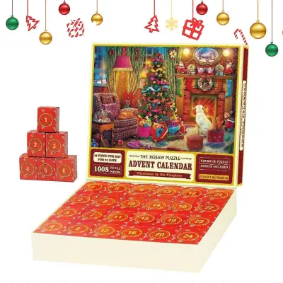 Božični puzzle adventni koledar 2023, 1008 kosov Puzzle Blind box 24 Days Christmas Countdown-A-
