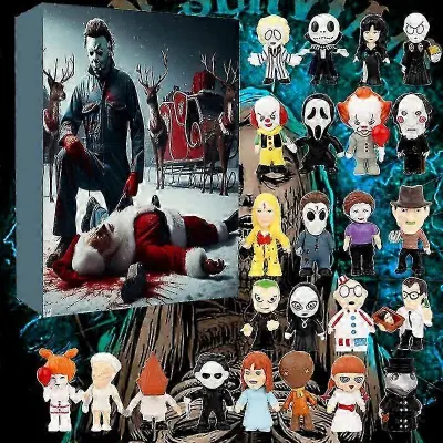 Noč čarovnic Grozljiva figura Adventni koledar Blind Box Igrača 24-dnevni božični adventni koledar Otroška odštevalna filmska lutka