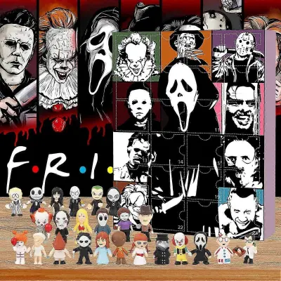 Noč čarovnic Grozljiva figura Adventni koledar Blind Box Igrača 24-dnevni božični adventni koledar Otroška odštevalna filmska lutka