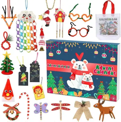 Nov božični adventni koledar z odštevanjem, ročno izdelana škatla za slepe, otroška ročno izdelana igrača za škatle za slepe, Diy