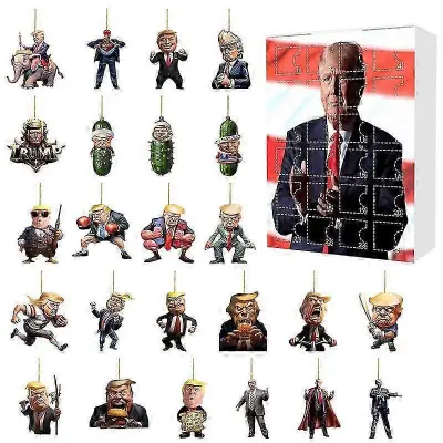 Božični adventni koledar 24 Days Blind Box President Makes America Great Again Blind Box Akrilni obesek za božično drevo