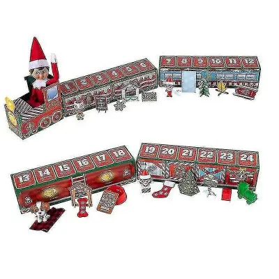 Božični adventni koledar Severni pol Elf Train Blind Box Okraski Otroška igrača