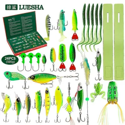 Shark Hunt: 24 Blind Box Set božično praznično darilo, vaba presenečenja, mehka vaba za plezanje po valovih,