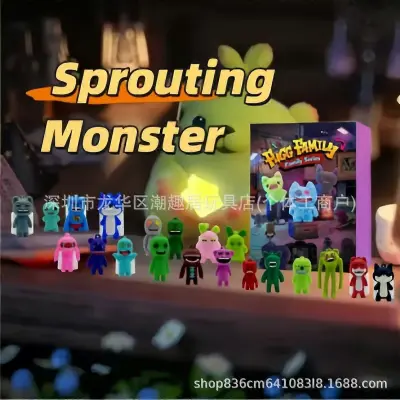 24ps Sprout Monster, ročno izdelana zobna pošast, smešna čarobna lutka, božično praznično presenečenje, slepa škatla, darilo