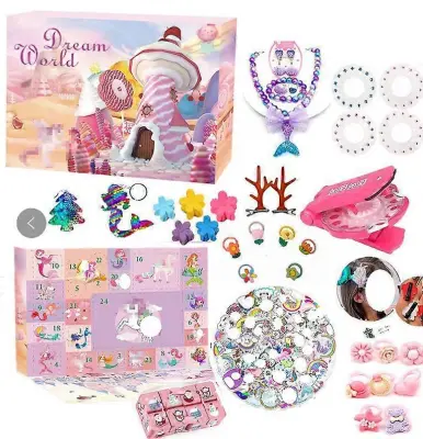 Adventni koledar Blind Box Ročno raztrgana Blind Box DIY Makeup Igrače Dekliški dodatki Božična odštevalna Blind Box A