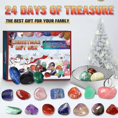 Božični odštevalni koledarji Healing Crystal Stone Blind Box Xmas 24-dnevni adventni odštevalnik Giftchrui148