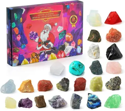 Božični koledar Gem Blind Box Otroški božični koledar Odštevalnik Rock Crystal Stone Treasure Igrača