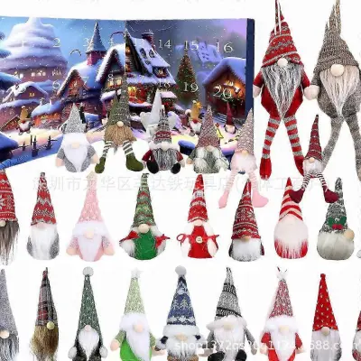 2024 Adventni koledar Gnome za noč čarovnic, božična slepa škatla s plišastimi palčki za noč čarovnic XMAS darilo