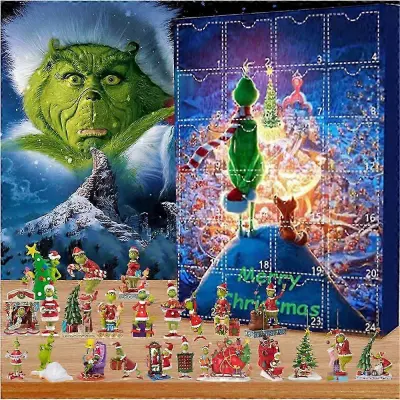 Božično darilo 24 Days Blind Box Adventni koledar Odštevalni koledar The Grinch Figures Doll Decoration - MXBC