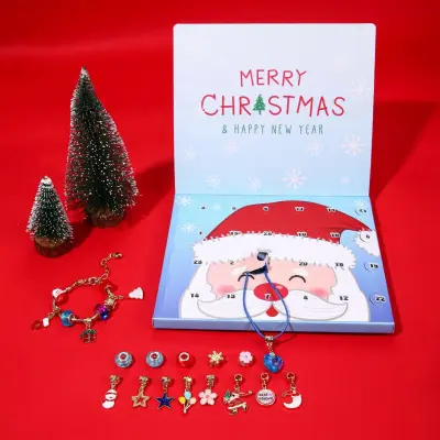 Tiktok Xiaohongshu New Christmas Poke Hole Music Bracelet Blind Box Children Diy Beaded Holiday Darilo