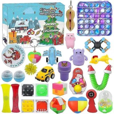 Božična zabava Adventni koledar Odštevalni koledar Fidget Anxiety Relief Igrača za otroke, odrasle, slepa škatla