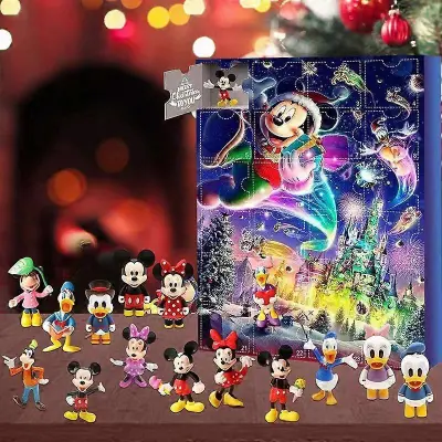 Božični adventni koledar Božični adventni koledar 24 odštevalnih šivov Disney Cute Mickey Okraski Mickey Mouse Ročno izdelana lutka s slepimi ?