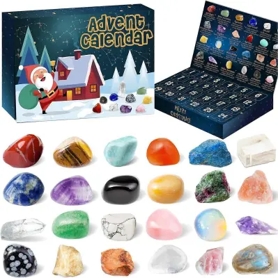 Božični koledar Gem Blind Box Otroški božični koledar Odštevalnik Rock Crystal Stone Treasure Igrača