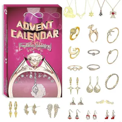 Božični adventni koledar Komplet slepih škatlic za nakit 24-dnevni odštevalni koledar Ženske Dekleta Božična darilaschrui296
