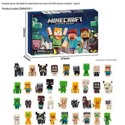 Minecraft božični adventni koledar, 24-delna slepa škatla, naključna nagradna igra (model B)_1