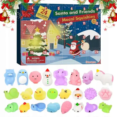 Adventni koledar Otroška igrača Squishy Mochi Squishy Antistresna igrača 24 kosov