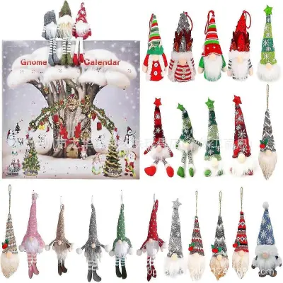 2024 Adventni koledar Gnome za noč čarovnic, božična slepa škatla s plišastimi palčki za noč čarovnic XMAS darilo