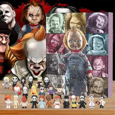Noč čarovnic Grozljiva figura Adventni koledar Blind Box Igrača 24-dnevni božični adventni koledar Otroška odštevalna filmska lutka