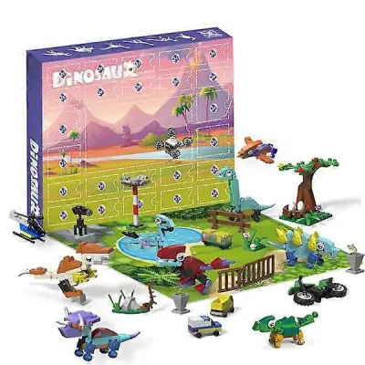 Adventni koledar dinozavrov 12 v 1 deformacijski gradniki dinozavrov in 12 gradbenih igrač