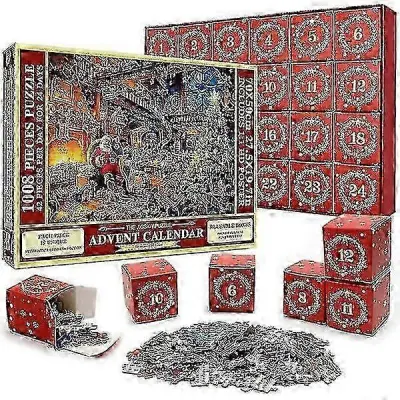 Puzzle Adventni koledar 2023, 008 kosov sestavljanke 24-dnevni božični odštevalnik Advent
