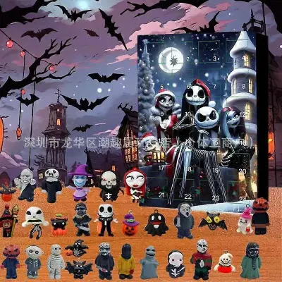 Božični adventni koledar 24 Odštevalnik Halloween Koledar Blind Box Presenečenje Halloween Smešno darilo