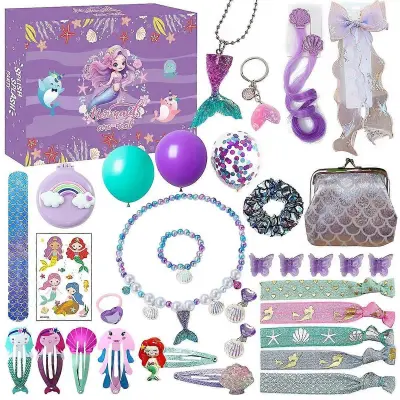 Odštevalna božična slepa škatla Adventni koledar Mermaid Girl Change Decorations Diy Suit Blind Box Igrača