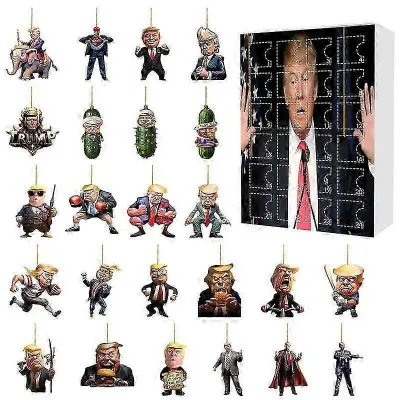 Božični adventni koledar 24 Days Blind Box President Makes America Great Again Blind Box Akrilni obesek za božično drevo