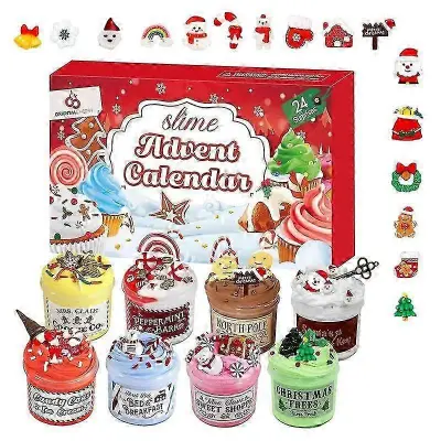 24 Days of Slime in Kit Božični odštevalni koledar Maslene igrače za lajšanje stresa Nov prihod