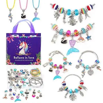 Adventni koledar - 66 KOSOV Unicorn Izvrstna zapestnica Darilna škatla DIY Carto