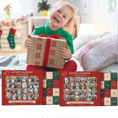 Adventni koledar Jigsaw Puzzle 24 Puzzle Blind Boxes 24 Days Christmas Countdown