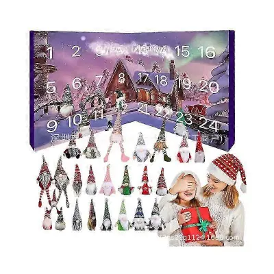 2024 Adventni koledar Gnome za noč čarovnic, božična slepa škatla s plišastimi palčki za noč čarovnic XMAS darilo